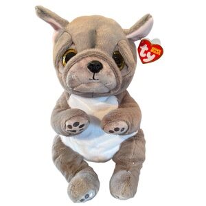 Ty Plush Wilfred Bulldog with Brown and White Fur